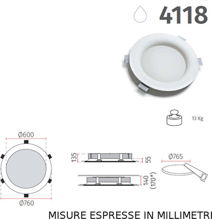 Faretto-incasso-gesso-Belfiore-9010-FENG-BIG-4118.3015-LED-WIRELESS-IP20-IP44-lampada-soffitto