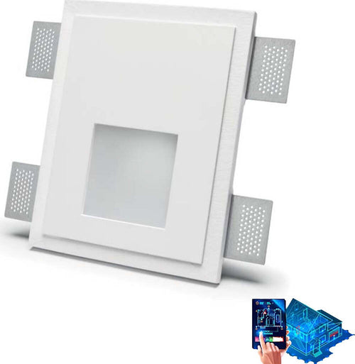 Faretto-incasso-gesso-Belfiore-9010-MIKA-4195B-LED-WIRELESS-senza-presa-lampada-parete-segnapasso