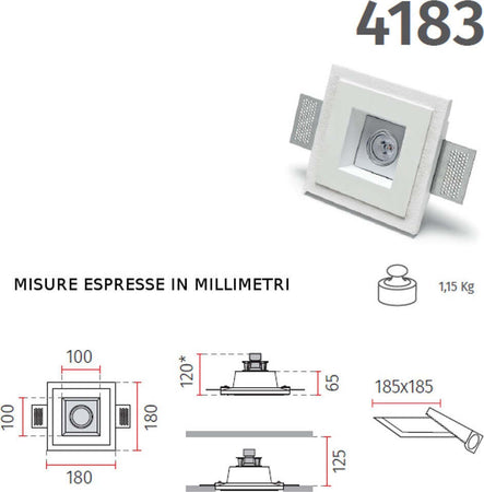 Faretto-incasso-gesso-Belfiore-9010-OFIUCO-4183.35-GU10-LED-IP20-orientabile-muro