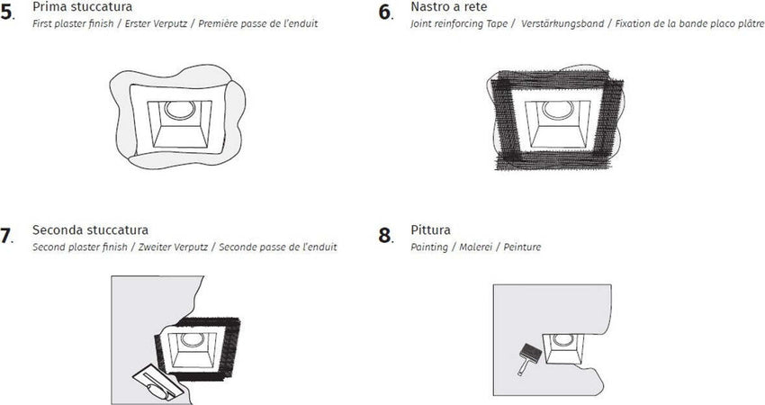 Faretto-incasso-gesso-Belfiore-9010-PERSEO-4181.35-GU10-LED-IP20-lampada-soffitto-parete-cartongesso-muratura
