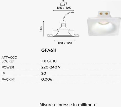 Faretto-incasso-gesso-Gea-Led-HELI-GFA611-LED-spot-bianco-scomparsa-cartongesso-interno-IP20-GU10