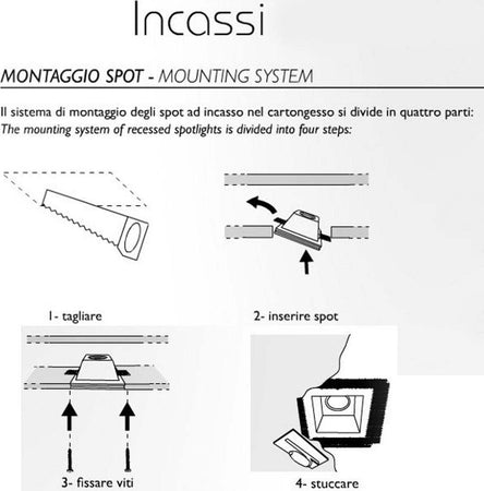 Faretto-incasso-gesso-Neo-Luce-9010-Belfiore-0033-LED-lampada-soffitto-ottica-fissa-scomparsa-cartongesso-muratura-GU10