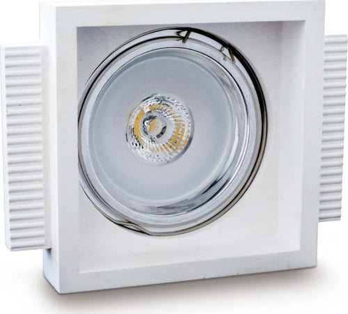Faretto-incasso-gesso-Neo-Luce-9010-Belfiore-0045-LED-lampada-soffitto-quadrato-cartongesso-muratura-GU10