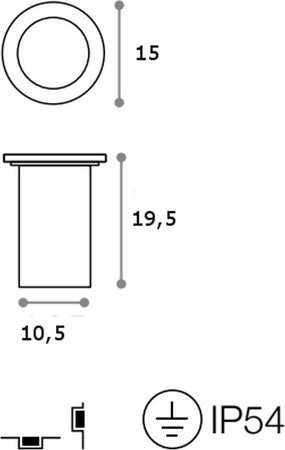 Faretto-incasso-Ideal-Lux-PARK-ROUND-MEDIUM-PT1-032825-E27-LED-lampada-terra-IP54