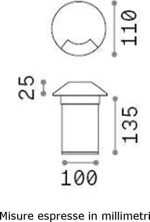 Faretto-incasso-Ideal-Lux-ROCKET-1-PT1-122014-LED-IP67-acciaio-segnapasso