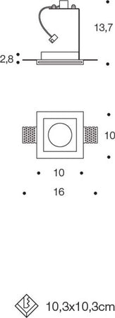 Faretto-incasso-LED-gesso-PAN-International-PARIDE-INC1500-GU10-spot-verniciabile-scomparsa-cartongesso