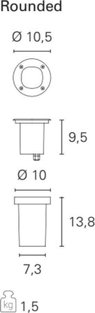 Faretto-incasso-LED-moderno-PAN-International-KING-EST001-GU10-tondo-calpestabile-esterno-IP67