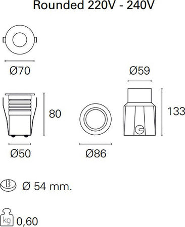 Faretto-incasso-LED-moderno-Pan-International-NIP-EST758-EST54023-acciaio-tondo-spot