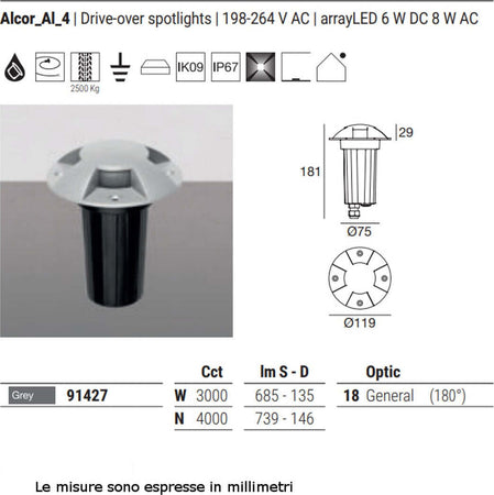 Faretto-incasso-Linea-Light-ALCOR-4-86105-LED-carrabile-calpestabile-alluminio-IP67