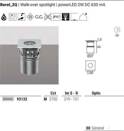 Faretto-incasso-Linea-Light-BERET-2Q-93132-IP67-LED-calpestabile-spot-acciaio