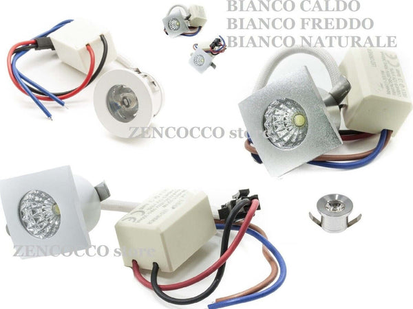 FARETTO-INCASSO-LUCE-LED-1W-PUNTO-LUCE-220V-controsoffitto-100lm/w-ip20