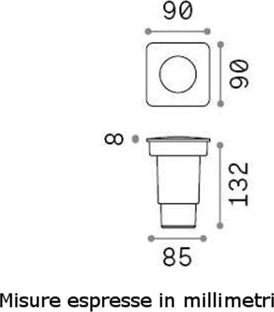 Faretto-incasso-moderno-Ideal-Lux-GRAVITY-SQUARE-SMALL-120317-GU10-LED-IP67-resina-segnapasso