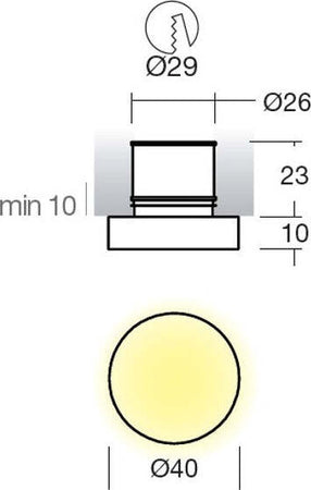 Faretto-incasso-tondo-Linea-Light-SAND-92260-Led-esterno-doccia-ottone