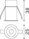 Faretto-Incassonato-One-Metallo-Bianco-Led-2W-3000K-Luce-Calda-2,5Cm