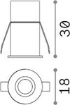 Faretto-Incassonato-One-Metallo-Bianco-Led-2W-3000K-Luce-Calda-D1,8Cm