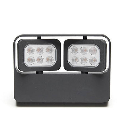 Faretto Led 12w Doppio Diffusore Orientabile Faro Staffa Ip65 Luce Esterni Giardino