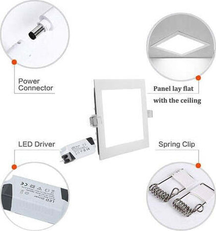 Faretto Led 25 Watt Pannello Incasso quadrato 1800 LM Luce Naturale 4000k Illuminazione/Illuminazione per interni/Luci da incasso Zencoccostore - Formia, Commerciovirtuoso.it