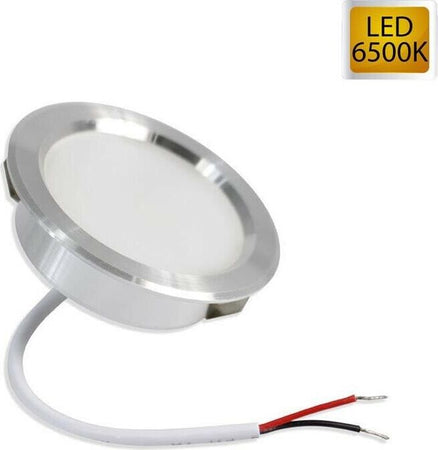 Faretto-Led-3-W-Luce-Bianca-A-Incasso-Rotondo-Opaco-Bordo-Argento-Universo