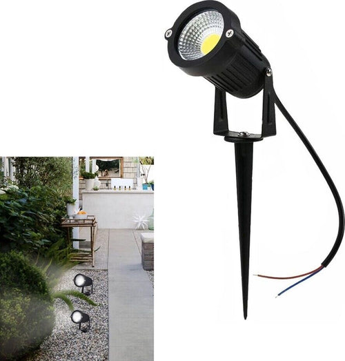 Faretto-Led-5-W-Luce-Bianca-Proiettore-Con-Picchetto-Da-Terra-Giardino-Staffa-Es06-nf-Universo