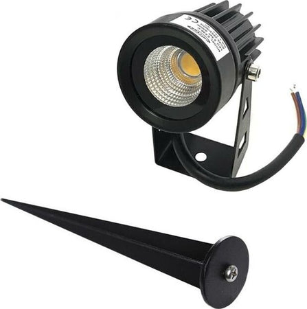 Faretto-Led-5-W-Proiettore-Luce-Calda-Staffa-Picchetto-Da-Terra-Giardino-Esterno-Ed06-nc-Universo