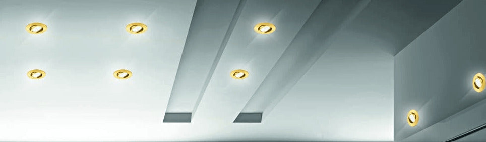 Faretto Led a Incasso per Interni Orientabile Faretto Oro Incasso Struttura in Policarbonato LED Integrato Illuminazione/Illuminazione per interni/Lampadari lampade a sospensione e plafoniere/Faretti da soffitto Liquidator Italia - Nicosia, Commerciovirtuoso.it