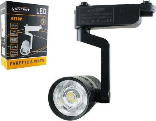 Faretto-Led-Binario-Nero-Lampada-Pista-30watt-Luce-Naturale-Calda-Fredda-F-30w8h