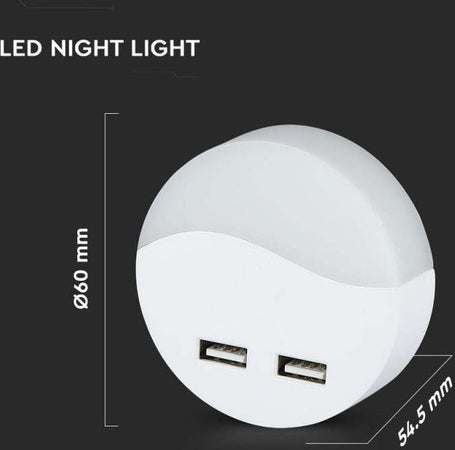 Faretto LED Chip Samsung Segnapasso Notturno Rotondo 0,45W con Sensore Crepuscolare e USB Illuminazione/Illuminazione per interni/Illuminazione speciale/Luci notturne Zencoccostore - Formia, Commerciovirtuoso.it