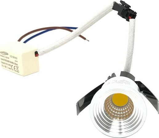 Faretto-Led-Cob-3-W-A-Incasso-Mini-Punto-Luce-Naturale-4000k-Bordo-Bianco-P29n
