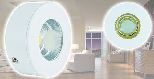 FARETTO LED COB 5W WATT LUCE FREDDA CALDA NATURALE MONTAGGIO ESTERNO DIAM. 75MM  Trade Shop italia - Napoli, Commerciovirtuoso.it