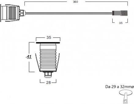 Faretto-LED-CREE-segnapasso-1W-calpestabile-radente12-24v-95LM-ip67