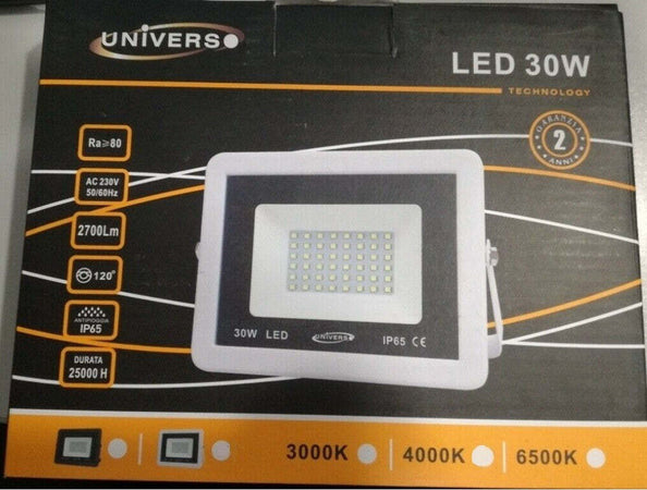 Faretto Led Esterno Bianco Luce Naturale Calda Fredda 30w Antipioggia F30w-b1 Illuminazione/Illuminazione per esterni/Proiettori Trade Shop italia - Napoli, Commerciovirtuoso.it