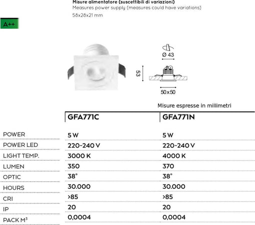 Faretto-led-incasso-alluminio-Gea-Led-ALYA-GFA771N-spot-quadrato-controsoffitto-moderno