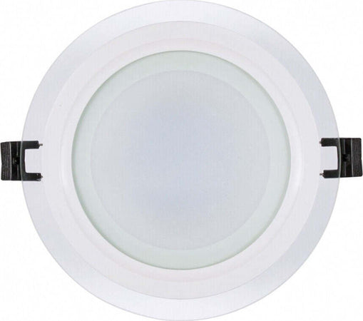 Faretto-LED-Incasso-cornice-Vetro-9W-Luce-Fredda-6000k-Pannello-Rotondo-720LM