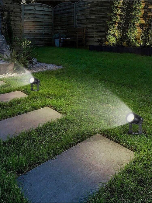 Faretto-Led-Luce-Bianca-Cob-3.5-W-Proiettore-Da-Giardino-Terra-Staffa-A-Parete