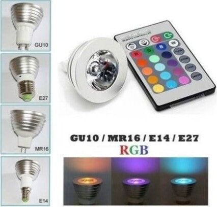 FARETTO LED LUCE RGB PROGRAMMABILE MULTICOLOR E27 GU10 E14 MR16 CON TELECOMANDO Illuminazione/Lampadine/Lampadine a LED Trade Shop italia - Napoli, Commerciovirtuoso.it
