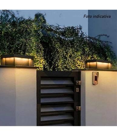 Faretto Led Pannello Solare Cubo Applique Parete Segnapasso Terra Cct Ip65 Qw-3c