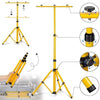 Faretto LED Professionale da cantiere con treppiede telescopico Giallo e spina industriale CEE - 60 e 100 Watt