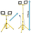 Faretto LED Professionale da cantiere con treppiede telescopico Giallo e spina industriale CEE - 60 e 100 Watt