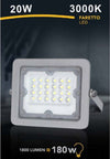 Faretto-Led-Proiettore-Slim-Esterno-Grigio-20w-Ip65-Luce-6500k-4000k-3000k-Fs20w