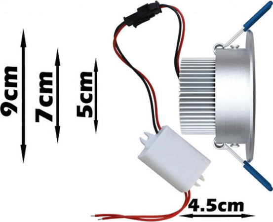 Faretto LED spot da incasso 3W lampada da soffitto down light led FREDDO CALDO  Trade Shop italia - Napoli, Commerciovirtuoso.it
