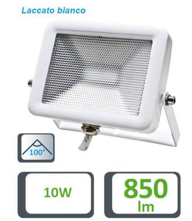 Faretto Life a Led Da Esterno Slim Bianco 10w Luce Naturale Ip65 Sl1 Faro Illuminazione per Esterni Alta Luminosita'