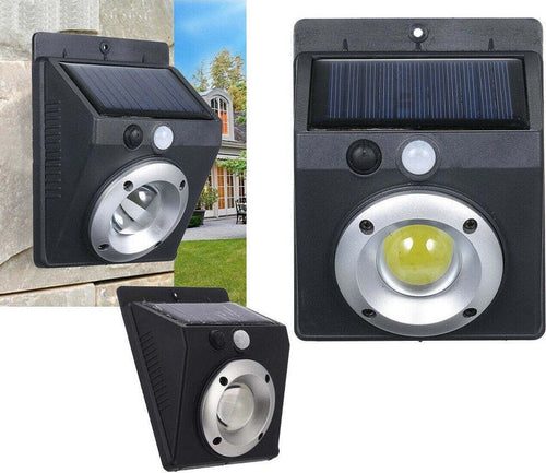 Faretto Luce Led Cob Pannello Solare Ricaricabile Sensore Di Movimento Pir Illuminazione/Illuminazione per esterni/Proiettori Trade Shop italia - Napoli, Commerciovirtuoso.it