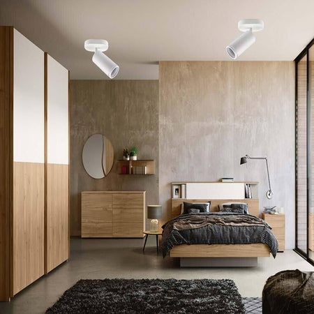 Faretto-Orientabile-Da-Soffitto-Parete-Applique-Portafaretto-Attacco-Gu10-Bianco