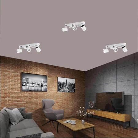 Faretto-Orientabile-Staffa-Da-Soffitto-Lampada-3-Portafaretto-Gu10-Bianco-Kovalmax