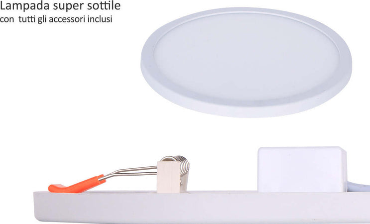 Faretto-Pannello-Led-Da-Incasso-Rotondo-15W-Bianco-Neutro-Diametro-180mm-Foro-Adattabile-Da-50mm-a-150mm
