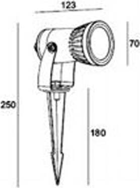 Faretto-Picchetto-Orient.-Esterno-Gun-Alluminio-E-Vetro-Grigio-Led-6W-4000K
