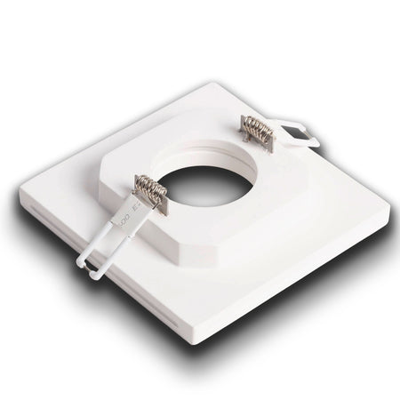 *STOCK* pacco da 10pz Portafaretto In Gesso Ceramico ad incasso 120x120x45mm foro tondo 40W GU10 IP20