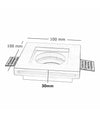Faretto Slim Gesso Smart Led Gu10 Wifi Incasso Quadrato Rgb Cct Alexa Google 10x10cm