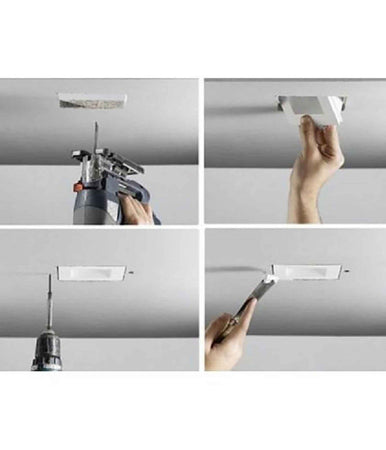 Faretto Slim Gesso Smart Led Gu10 Wifi Incasso Quadrato Rgb Cct Alexa Google 10x10cm