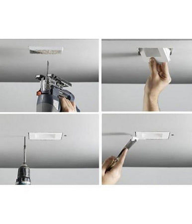 Faretto Smart Gesso Led Gu10 Wifi Incasso Quadrato Scomparsa Rgb Cct Alexa Google